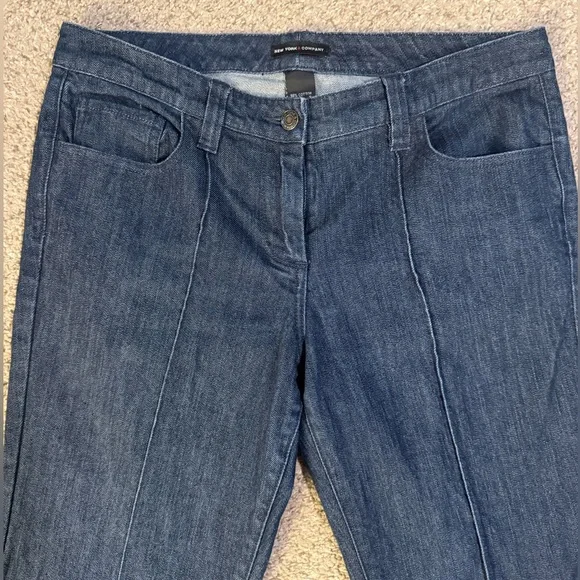 New York & Company Dark denim wide leg jeans size 10 - Picture 3 of 10